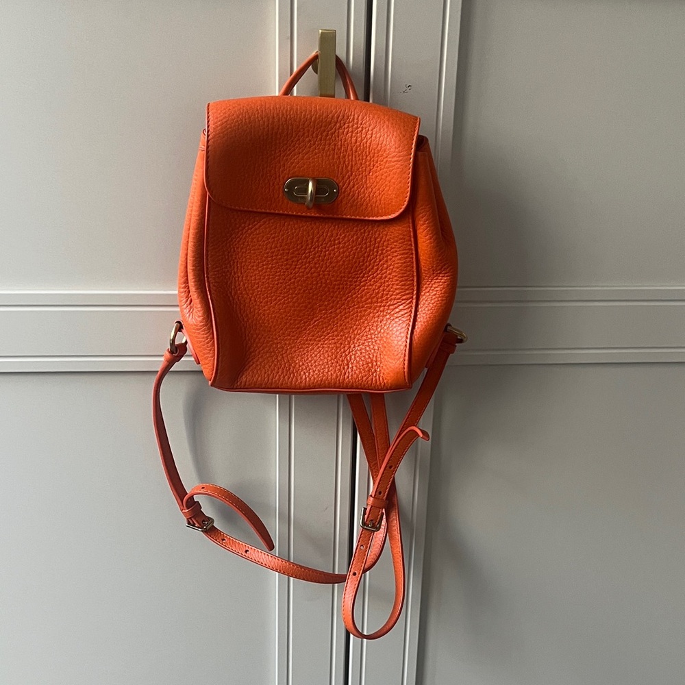 Mini Ralph Lauren Orange Leather Backpack